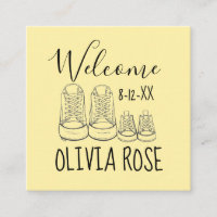 WELCOME New Arrival Baby Shoes Shower Yellow