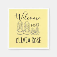 WELCOME New Arrival Baby Shoes Shower Yellow