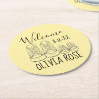 WELCOME New Arrival Baby Shoes Shower Yellow