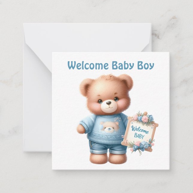 Welcome New Baby Boy Card (Front)