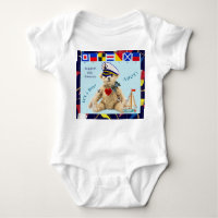 Welcome New Baby Boy Sailor Bear Bodysuit