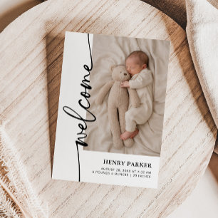 Welcome New Baby Photo Birth Announcement
