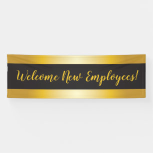 Welcome New Employees Gold and Black Banner