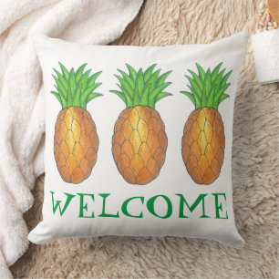 WELCOME New Home Housewarming Pineapple Hawaii Cushion