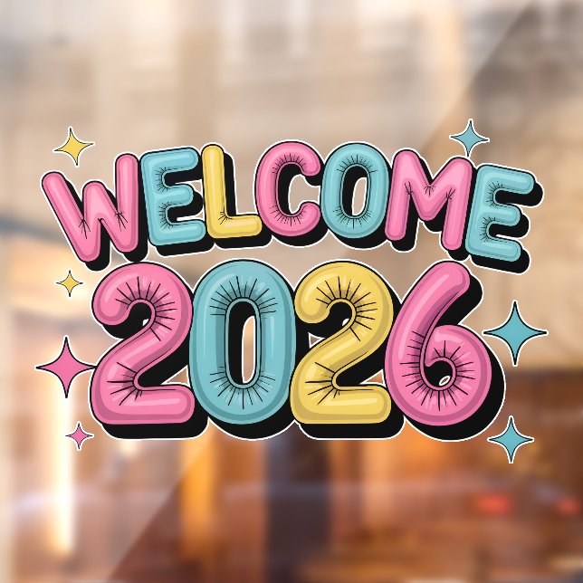Welcome New Year 2026 Colourful Balloon Typography (Sheet 2)