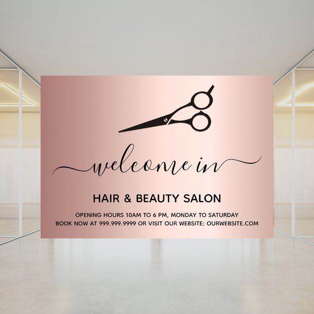 Welcome open hair beauty salon rose gold (Creator Uploaded)