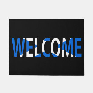 Welcome overlaid on Scottish Flag dmcnt Doormat