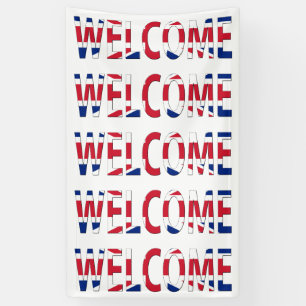 Welcome overlaid on Union Jack Flag (v) bnrcn Banner