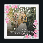 Welcome Party Pink Floral Golden Frame wedding Magnet<br><div class="desc">Welcome Party Pink Floral Golden Frame wedding</div>