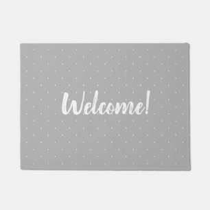 Welcome Pastel Dot Pattern Door Mat