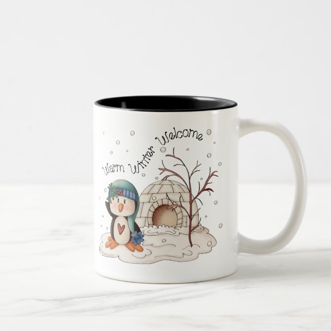 Welcome penguin household Christmas mug (Right)