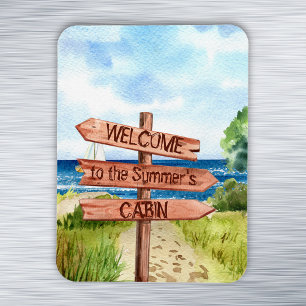 Welcome Personalised Beach Landscape Cabin Cruise  Magnet