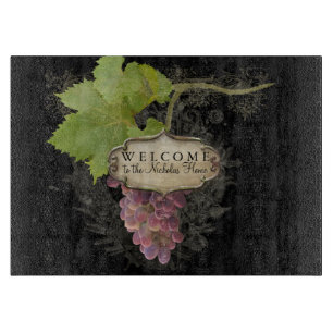Welcome Personalised Home Pinot Noir Grapes Wine Cutting Board