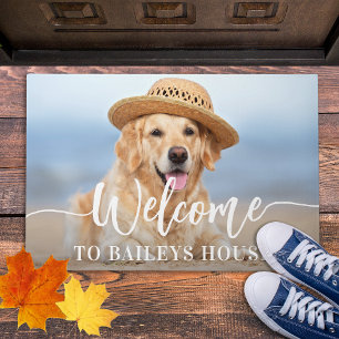 Welcome Pet Photo Personalized Cat Dog  Doormat