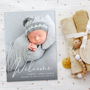 Welcome Photo Script Acrylic Birth Announcement
