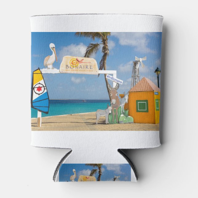 Welcome photo spot at sea in Bonaire.JPG Can Cooler (Front)