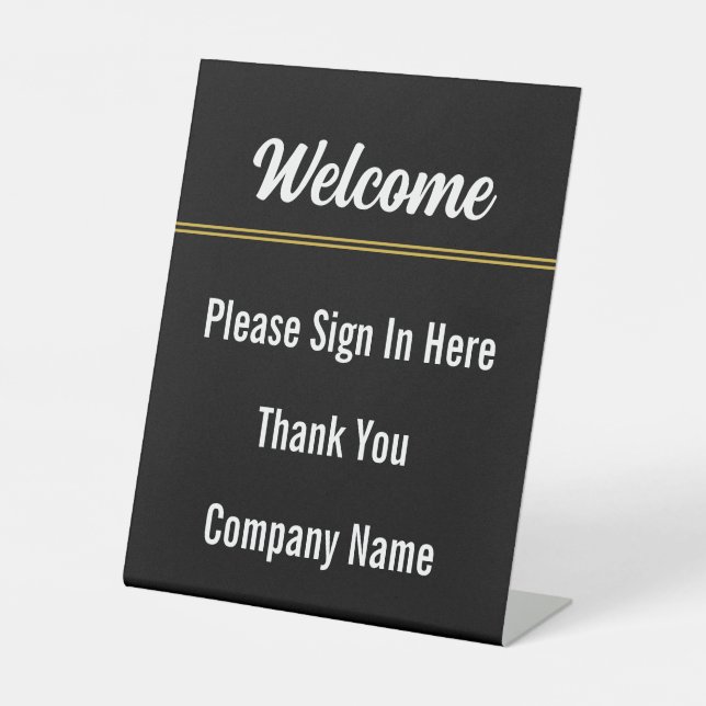Welcome Please Sign In Here Thank You Company Name (Front)