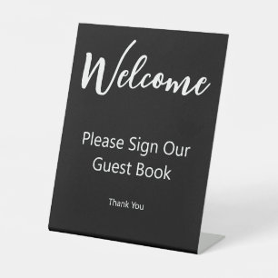 Welcome Please Sign Our Guest Book Black and White