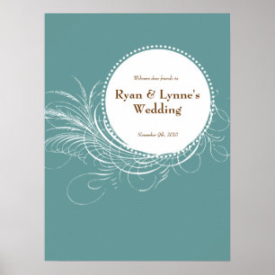 Welcome Poster Antique Caligraphy Wedding