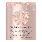 Welcome Poster Rose Drips Baby Shower Girl Boy