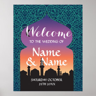 Welcome Poster Sign Wedding Arabian Nights Poster