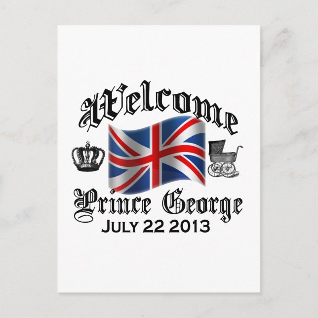 Welcome Prince George July 22 Postcard (Front)