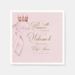 Welcome Princess Baby Shower Gold Pink Girl Napkin