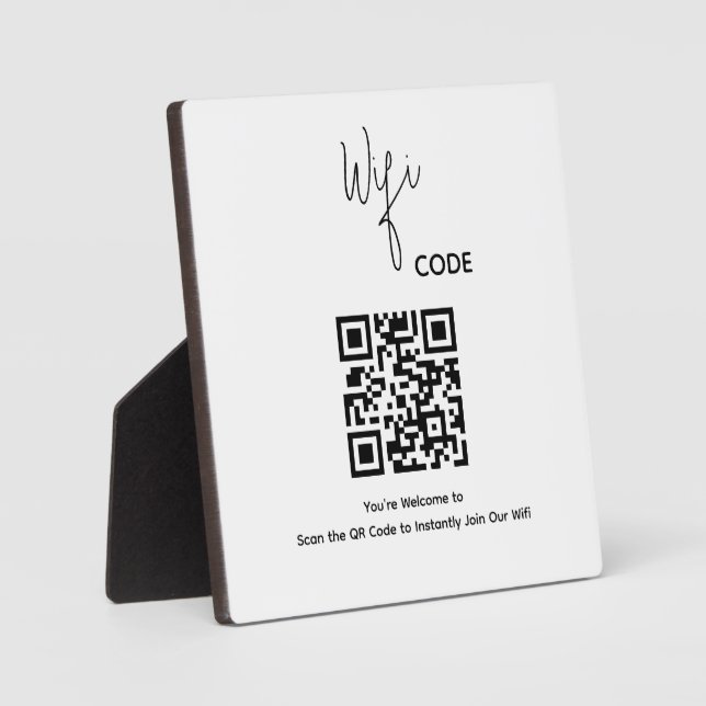Welcome QR Code Scan to Connect Wifi Plaque (Front)