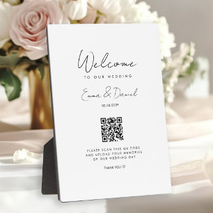 Welcome QR Code Wedding Galery Plaque