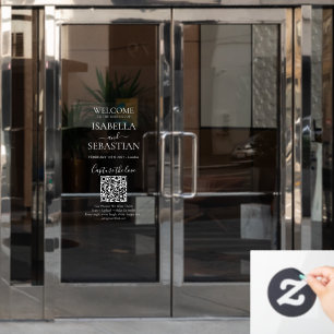 Welcome QR Code Wedding Mirror Decal Custom Vinyl