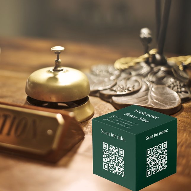 Welcome QR codes hotel restaurant table green Cube (Creator Uploaded)