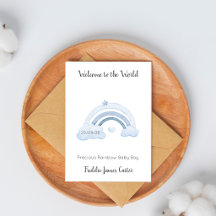 Welcome Rainbow Baby Boy Card