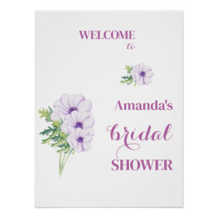 Welcome Ranunculus & Anemones Bridal Shower Custom Poster