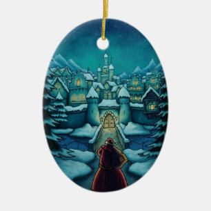 welcome santa holiday ceramic tree decoration