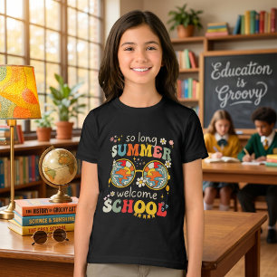 Welcome School Retro Groovy Back To School T-Shirt