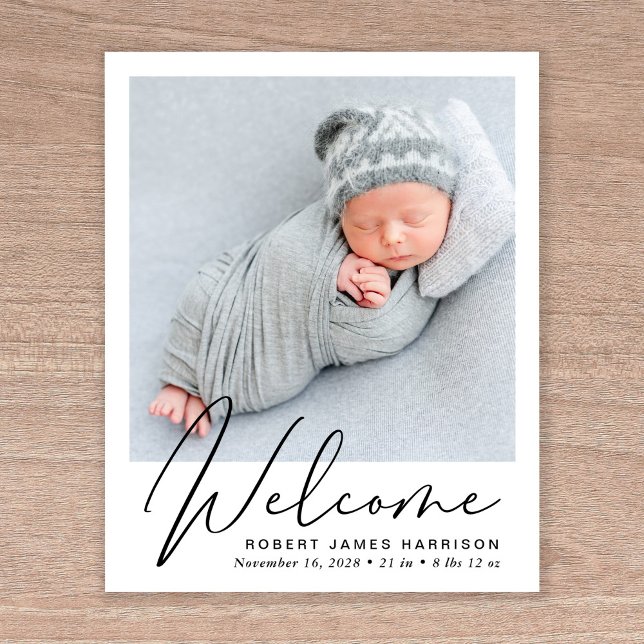 Welcome Script Photo Birth Announcement (Creator Uploaded)