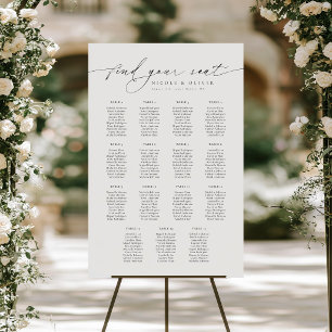 Welcome Seating Chart 15 Tables Modern Script