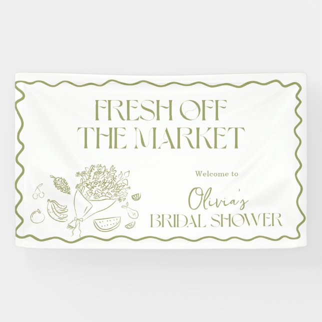 Welcome Sign Banner Fresh Off the Market Bridal (Horizontal)