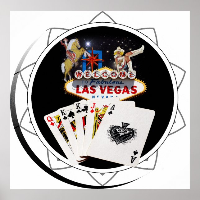 Welcome Sign Black Poker Chip (Front)