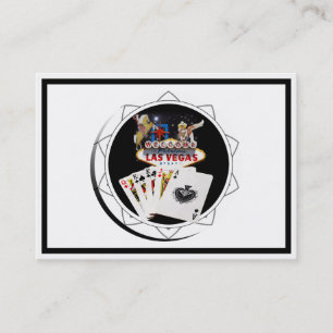 Welcome Sign Black Poker Chip Business Card
