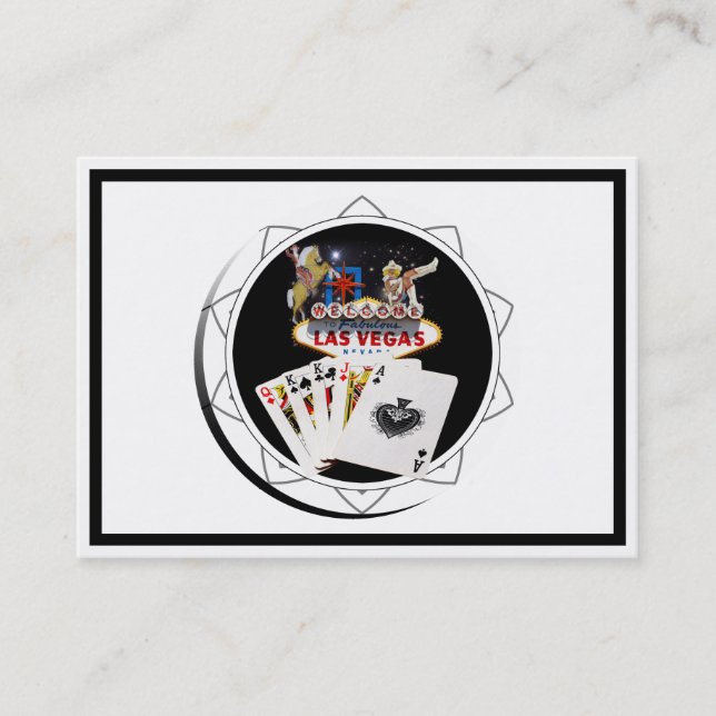 Welcome Sign Black Poker Chip Business Card (Front)