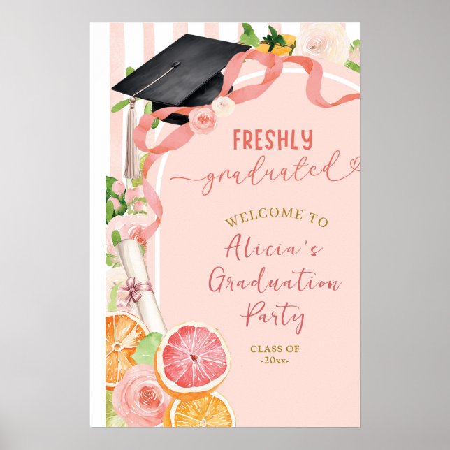 WELCOME SIGN C212 Summer Citrus Fruits Graduation  (Front)
