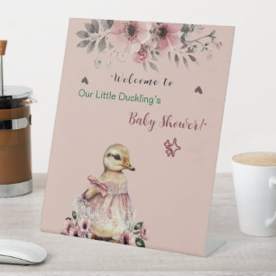 Welcome Sign Cute Duck Baby Shower for Girl