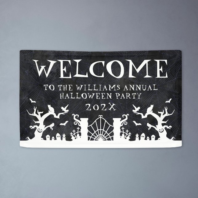 Welcome Sign Family Annual Halloween Party Banner (Welcome Sign Family Annual Halloween Party Banner
)