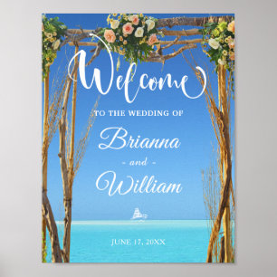 Welcome Sign Floral Summer Beach Wedding Gate