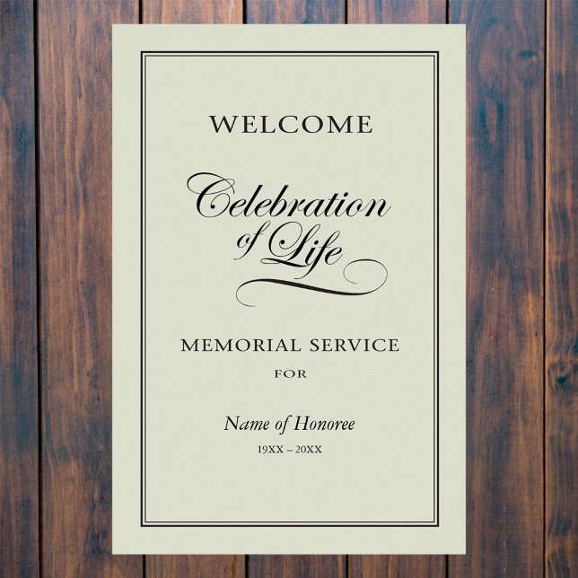 Welcome sign for Memorial Service (Creator Uploaded)