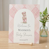 Welcome Sign Golfing Pink Baby Shower