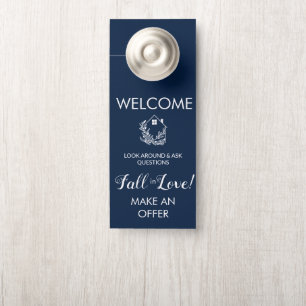 welcome sign in Real Estate open house door hanger