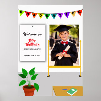 Welcome Sign Kid's Graduation Party Invitation