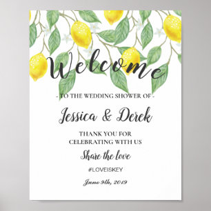 Welcome Sign   Modern Boho Lemon Summer Wedding